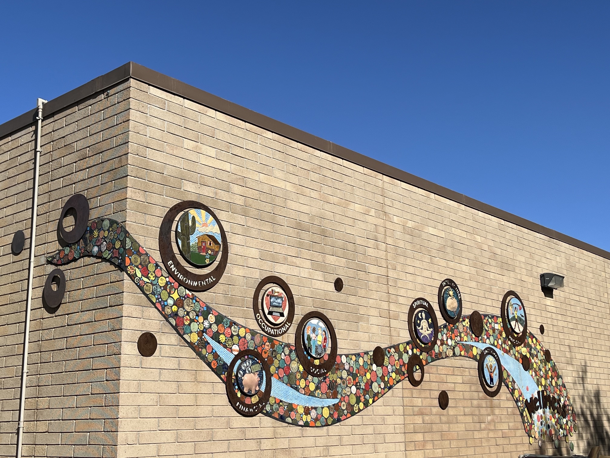 Wellness mosaic on E bldg.